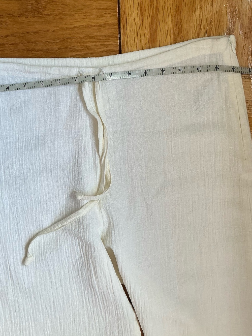 Yves Saint Laurent Cream Drawstring Wide-Leg Pants - Picture 9 of 10